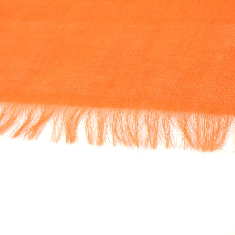 Hermes Carre 110 Cashmere Silk-blend Jacquard Serie Fringed Scarf Orange — view 6