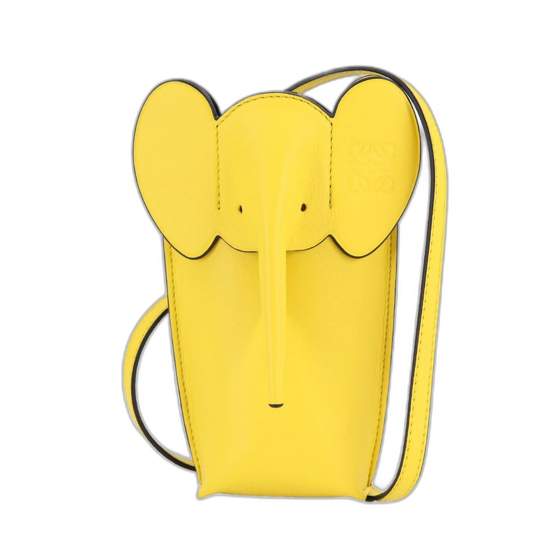 Loewe Elephant Pocket Shoulder Bag Leather Yellow