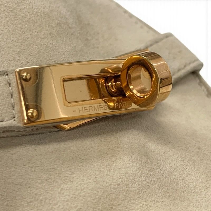 Hermes D'esting Loafers Leather Shoes Beige Gold Kelly Hardware — view 9