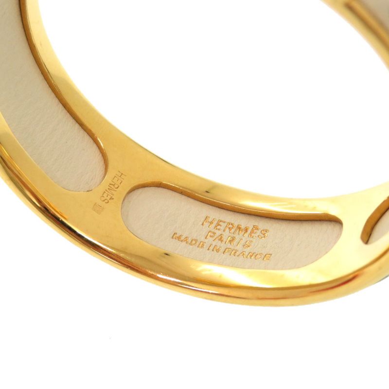 Hermes Checker Metal Leather Multicolor Gold Hardware Bangle Accessories 1151 — view 4