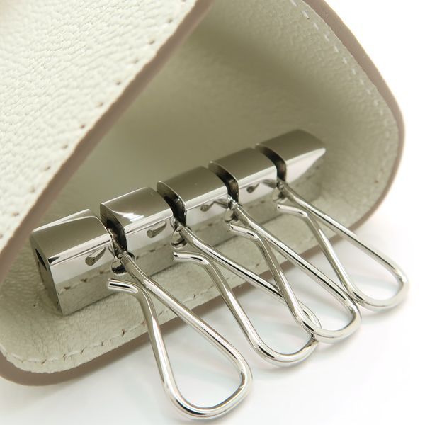 Hermes Bearn Key Case 4 Series Chevre White — view 6