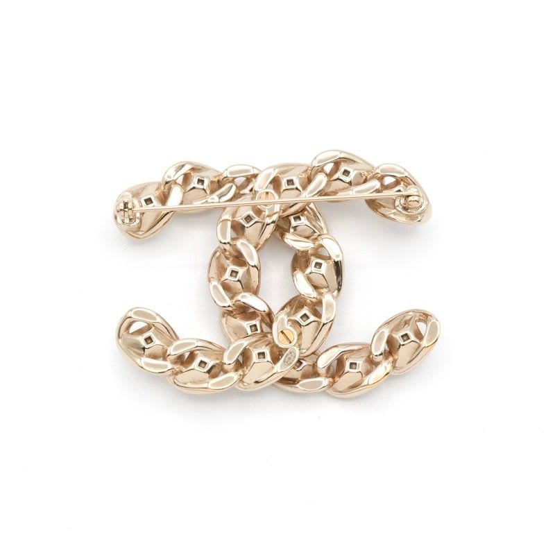 Chanel Brooch Corsage Gold Coco Mark Rhinestone — view 4
