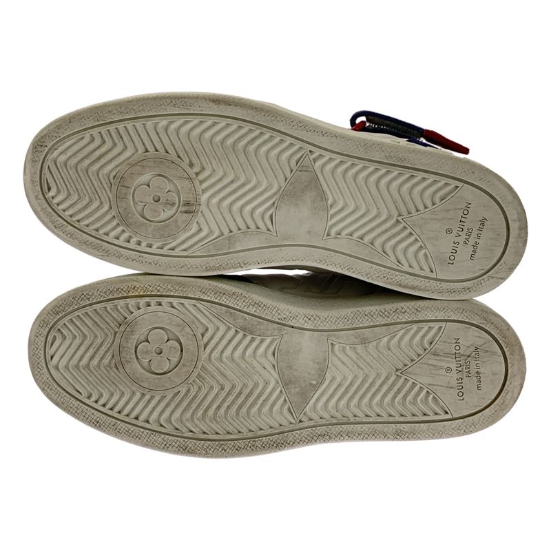 Louis Vuitton Leather Boon Box Line Logo High-cut Sneakers 34 1 2 White — view 5