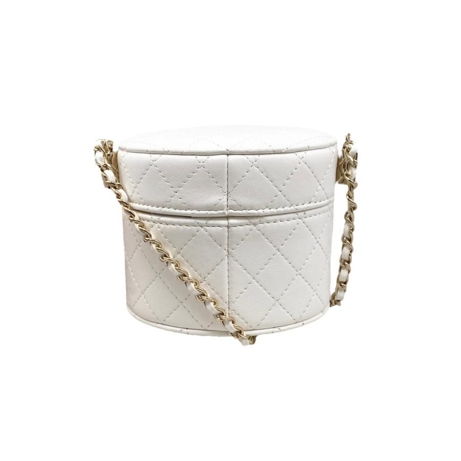 Chanel Shoulder Bag Vanity Mini Quilted Lambskin Chain White — view 2