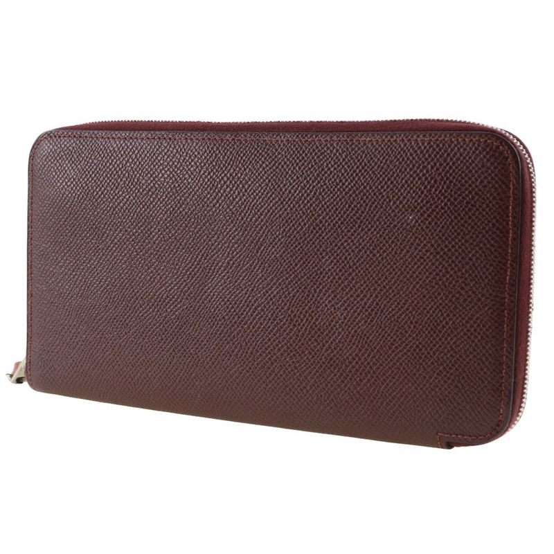 Hermes Azap Long Silk-in Vaux-epson Rouge Ash Bordeaux R Wallet — view 2