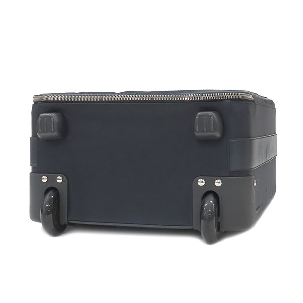 Prada Carry Bag Triangle Logo Case Nylon Leather Navy Silver Hardware — view 3