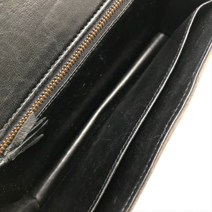 Hermes Dobris Suede 2-Way Shoulder Clutch Black — view 9