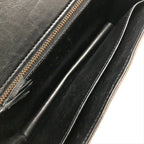 Hermes Dobris Suede 2-Way Shoulder Clutch Black — view 9