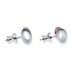 Hermes Earrings Pop Ash Mini H Pair Framboise Silver Color Jewelry — view 4