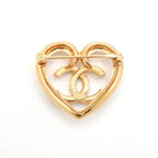 Chanel Brooch Corsage Gold Heart Rhinestone — view 4