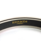 Hermes Emile PM Enamel Bracelet Carte A Jouet Bangle Silver White — view 5