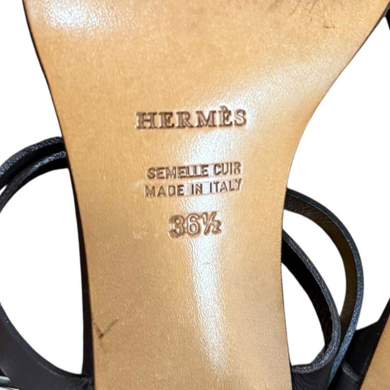 Hermes Leather Strap Sandals Size 36 1/2 Brown — view 8