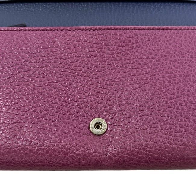 Gucci Bifold Long Wallet Purple Swing Leather — view 9