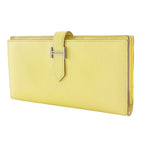 Hermes Bearn Souffle Vaux Epson Yellow R Long Wallet — view 2