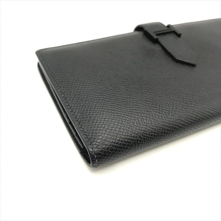 Hermes Bearn Souffle Veau Epsom Monochrome Bifold Wallet Black — view 4