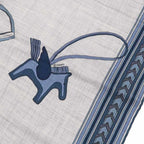 Hermes Shawl Rectangle 70% Cashmere 30% Silk Blue Cashcil Accessories — view 7