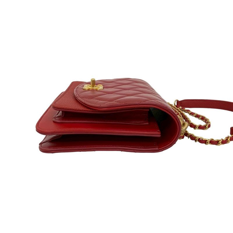 Chanel Small Flap Caviar Leather Calfskin 2-Way Hand Bag