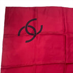 Chanel CC Logo Scarf Large Silk 100% Red — view 4