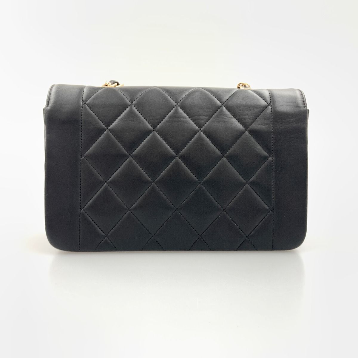 Chanel Diana Quilted Chain Shoulder Bag Black — view 3