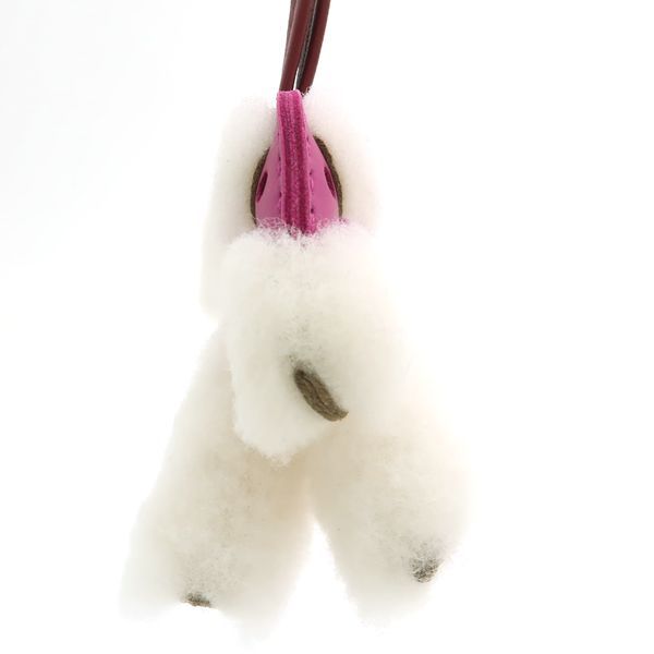 Hermes Buddy Charm Mouton Anion Agno Milo Rose Purple Rouge Gleau Ecru — view 4