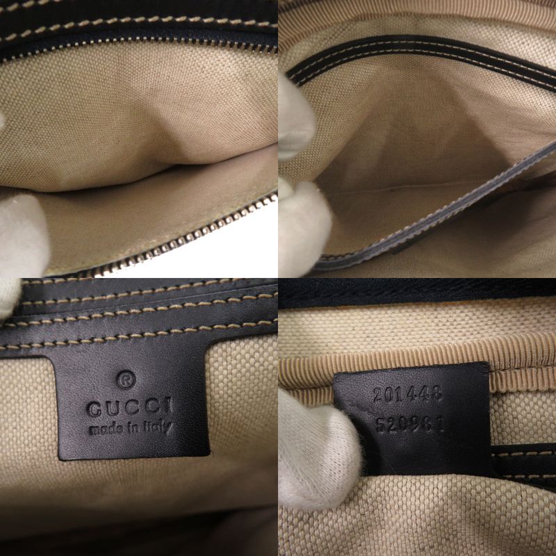 Gucci GG Supreme Canvas Navy Beige Shoulder Bag Blue 0088 — view 7