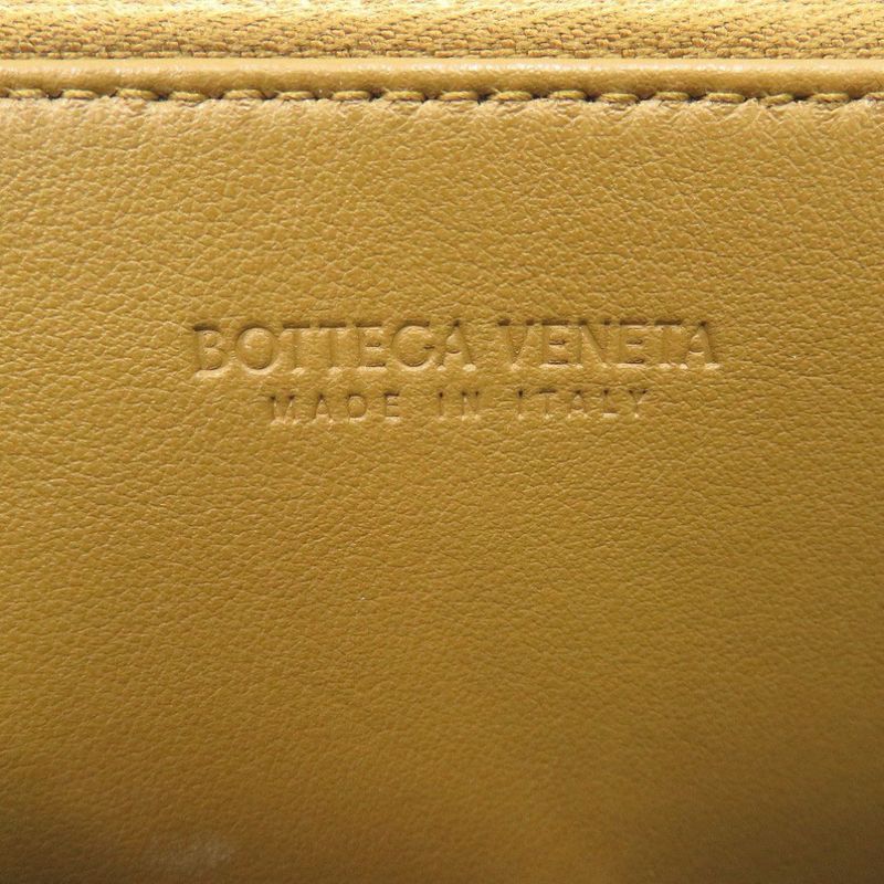 Bottega Veneta Intrecciato Leather Brown Round Zipper Long Wallet 0387 — view 7