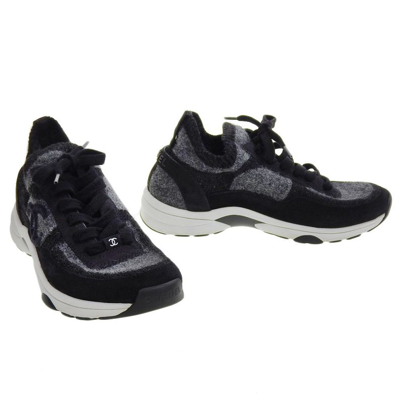 Chanel 2023 Item Coco Mark Suede Socks Sneakers Shoes 38 — view 2
