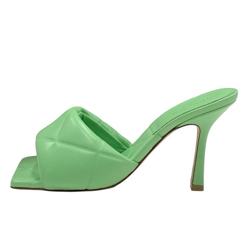 Bottega Veneta Lido Sandals Shoes Leather Light Green Mules Intrecciato — view 3