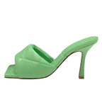 Bottega Veneta Lido Sandals Shoes Leather Light Green Mules Intrecciato — view 3