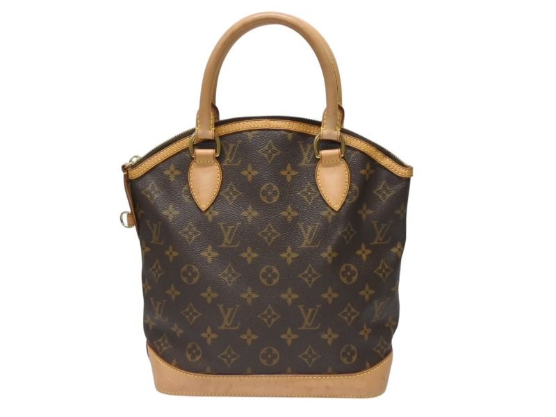 Louis Vuitton Handbag Lockit Monogram Canvas Leather Brown Gold