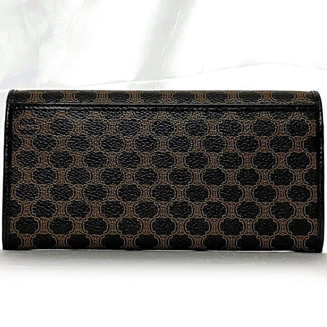 Celine Bifold Long Wallet Black Brown Macadam — view 3
