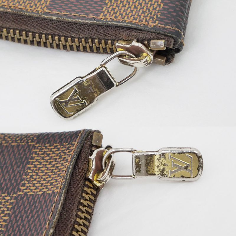 Louis Vuitton Pochette Cles Coin Case Key Ring Damier Brown — view 5