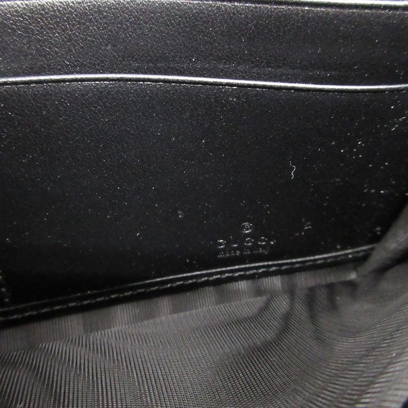 Gucci Minijohn Double Leather Black Bifold Long Wallet 0140 — view 8