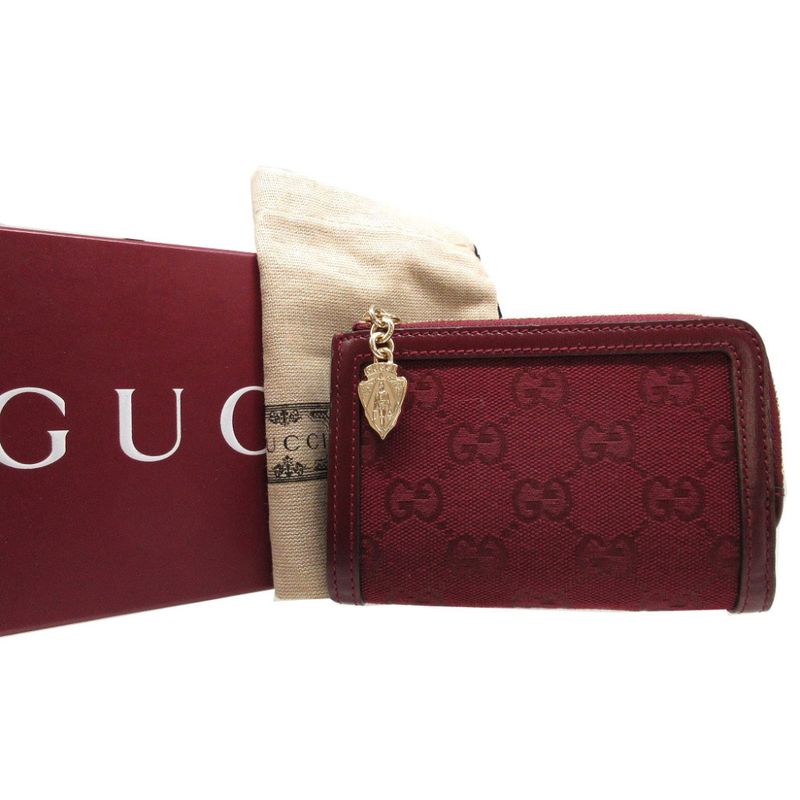 Gucci Compact Wallet GG Canvas Leather Bordeaux L Zipper 1893 — view 2