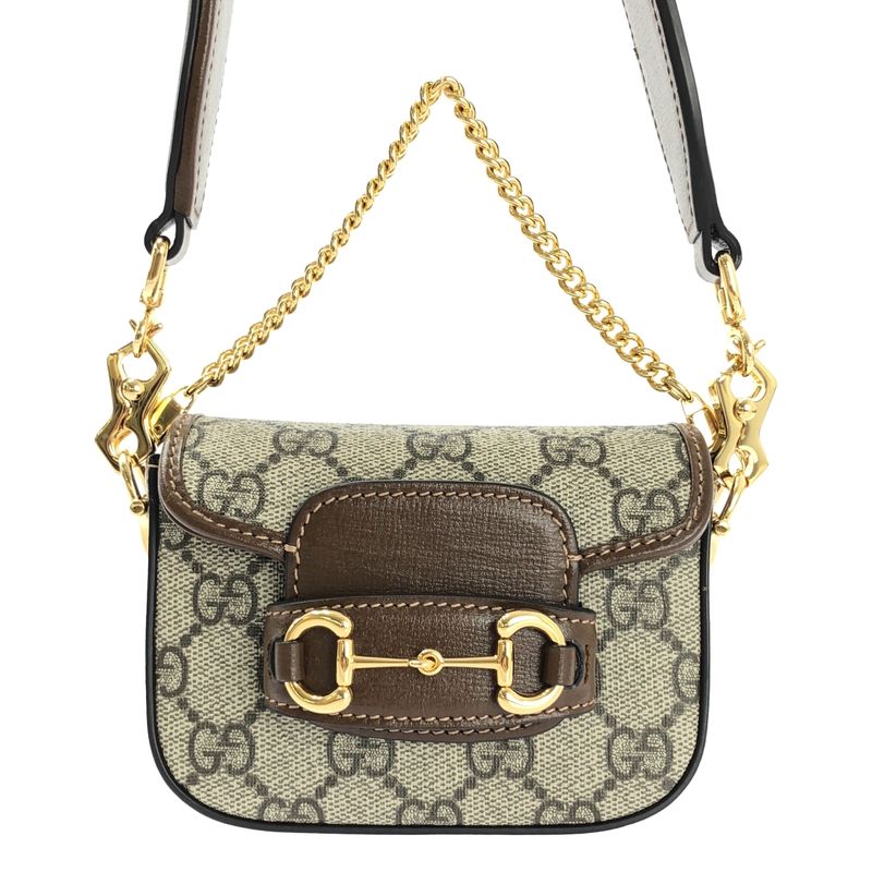 Gucci Horsebit Shoulder Strap Wallet Beige Brown — view 3