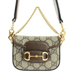 Gucci Horsebit Shoulder Strap Wallet Beige Brown — view 3