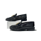 Louis Vuitton Chess Line Monogram Loafers Leather Shoes Patent Black Gold Logo — view 3
