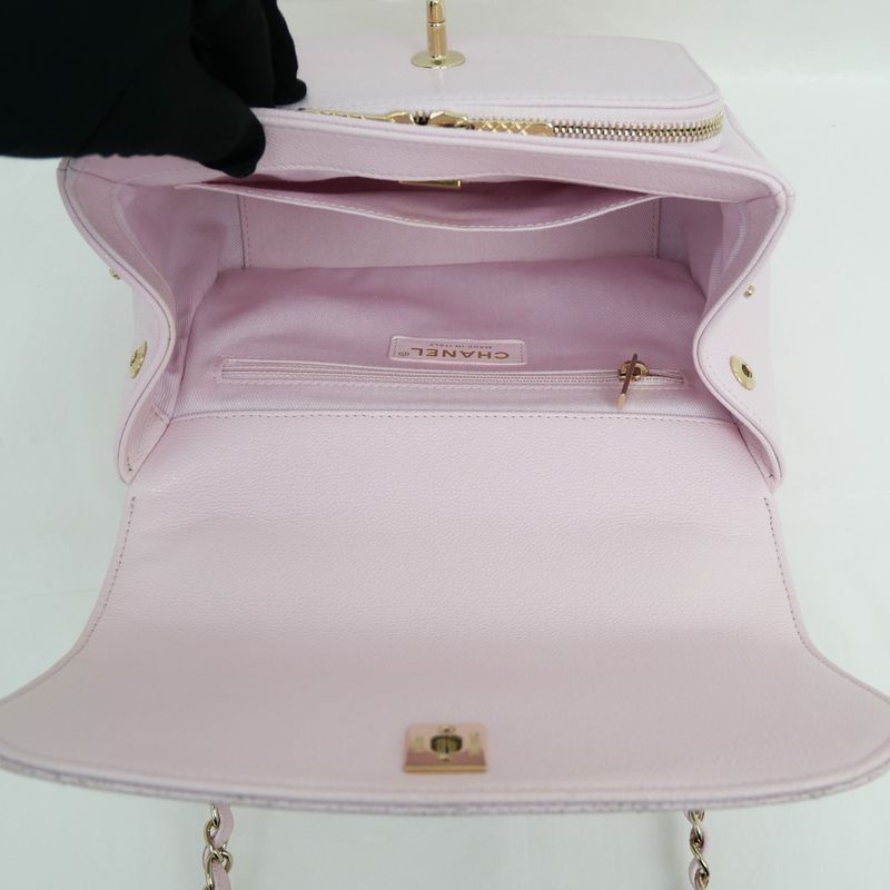 Chanel Business Affinity Pink Quilted Caviar Hand Shoulder Bag — view 6