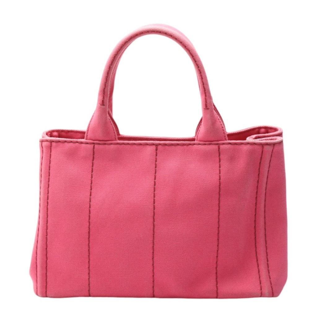 Prada 1 Bg439 Cotton Canvas Tote Bag Canapa Mini Pink — view 3