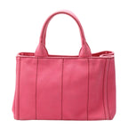 Prada 1 Bg439 Cotton Canvas Tote Bag Canapa Mini Pink — view 3