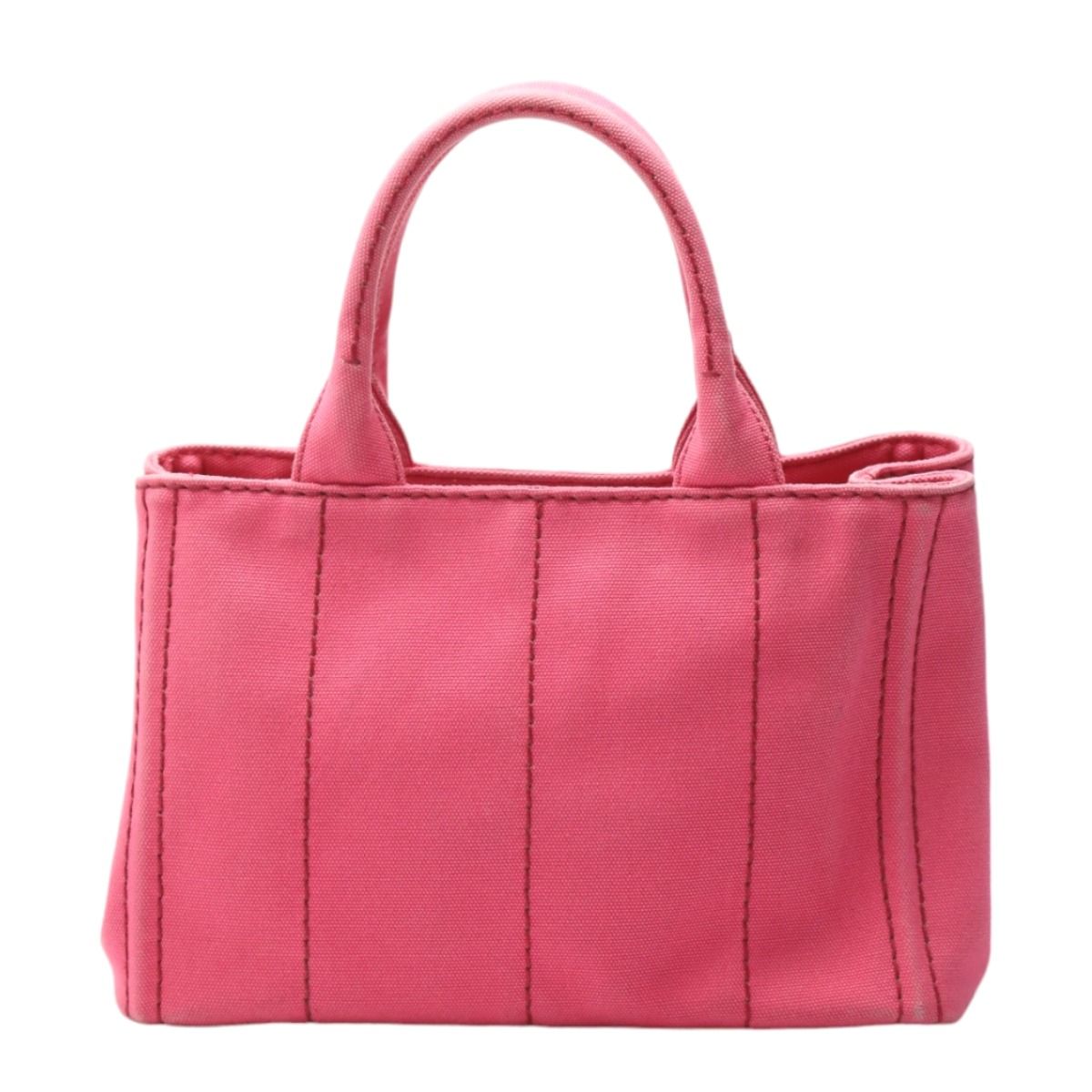 Prada 1 Bg439 Cotton Canvas Tote Bag Canapa Mini Pink — view 3