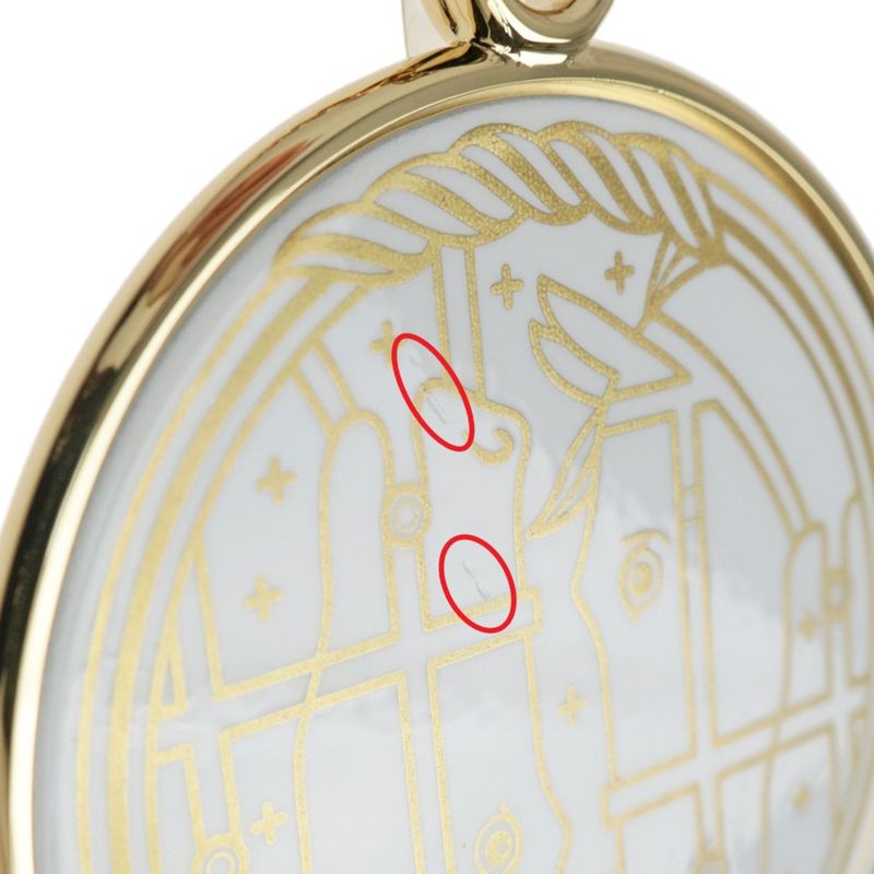 Hermes Medaille Quadrige GM Blanc Gold Hardware Pendant Necklace — view 5
