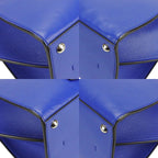 Fendi Handbag Trois Jour 8 Bh279 Leather Blue Silver Hardware 2-Way — view 5