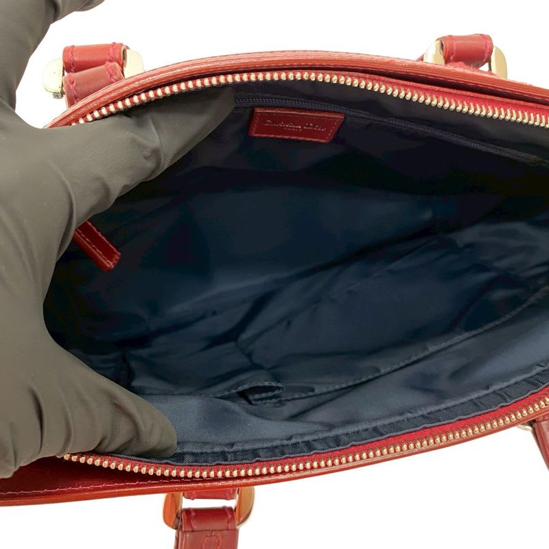 Christian Dior Logo Trotter Pattern Canvas Leather Handbag Tote — view 9