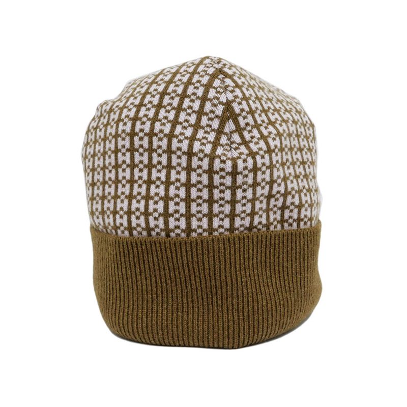 Hermes Knit Hat Beanie Brown Pink M Size Cashmere Cap — view 4