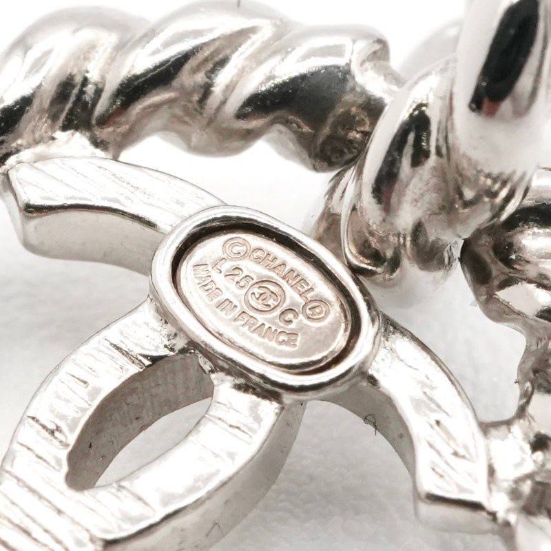 Chanel Earrings Silver Coco Mark Circle — view 6