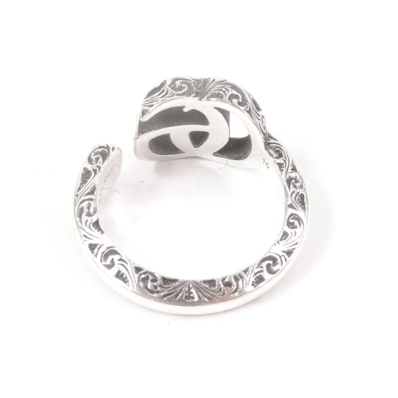 Gucci Arabesque Key Motif GG Logo Ring Silver SV 925 15 — view 3