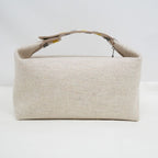 Hermes Brid A Black GM Au-carre Handbag Pouch Seigle Beige — view 3