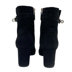 Hermes Saint Germain Boots Short Shoes Suede Black Silver Kelly Hardware — view 5
