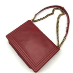 Chanel Leather Chain Shoulder Bag Red — view 2